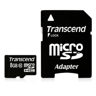 Mémoire Micro SD 8Gb CL10 Transcend