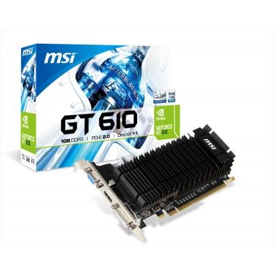 PCI-E GeForce GT610-1GD3H/LPV1 N610 DVI / HDMI / VGA Silent