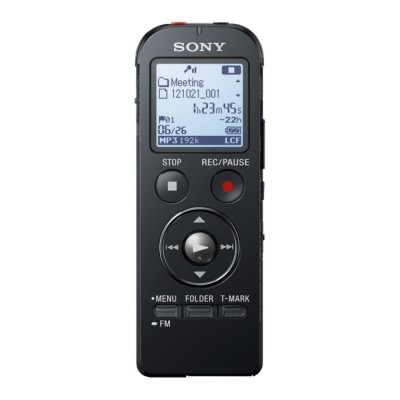 Dictaphone Sony VOICE REC. 4GB MP3 PC LINK MEMORY CARD SLOT BLACK 