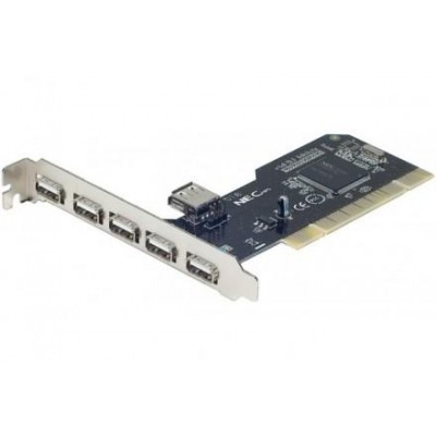 Carte PCI port USB supplémentaire - 5 port Ext + 1 Int
