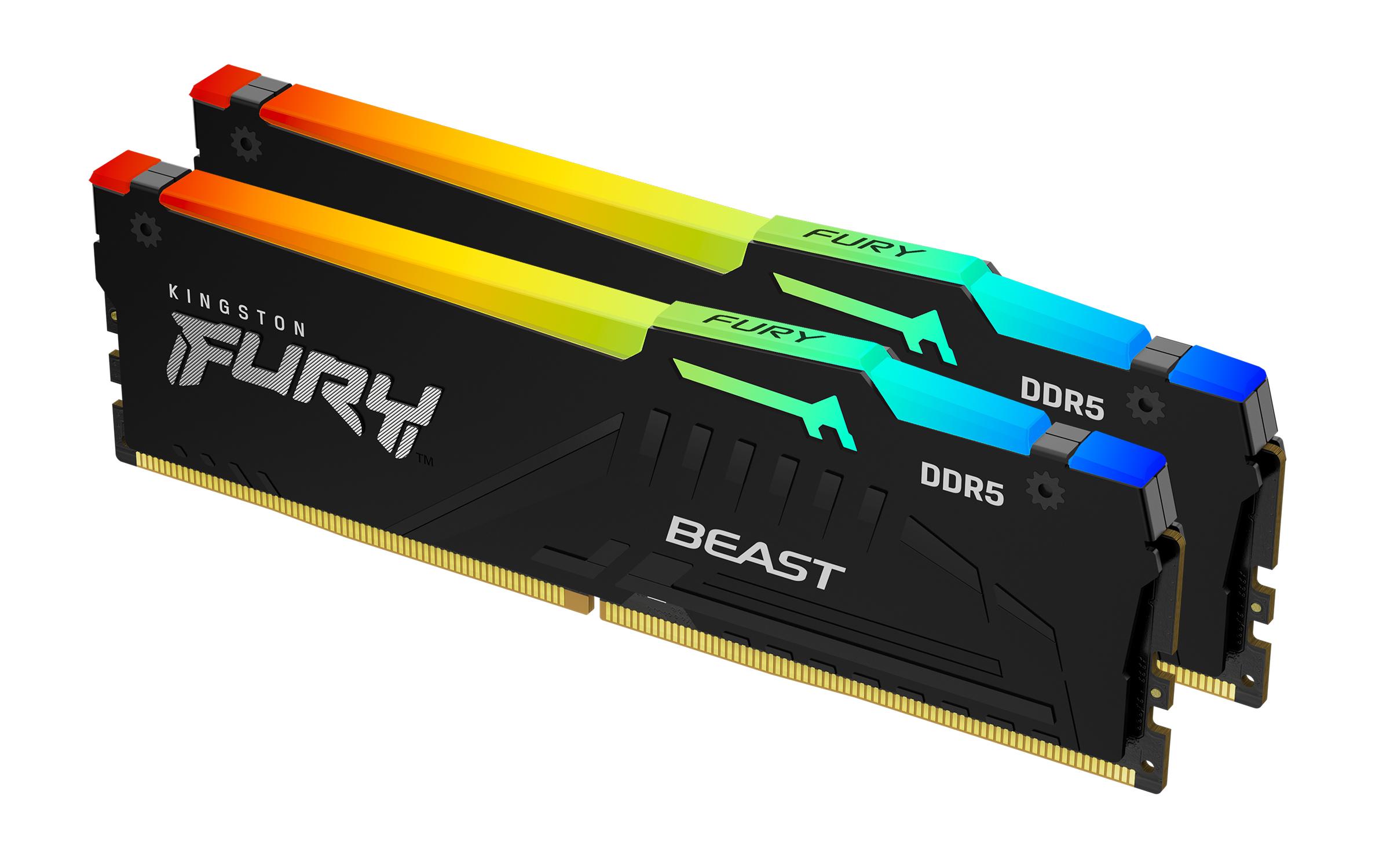MEMOIRE DDR5 32Go/Kingston Fury Beast RGB/2*16Go/6000MHz/XMP/EXPO à 159.9€  - Generation Net