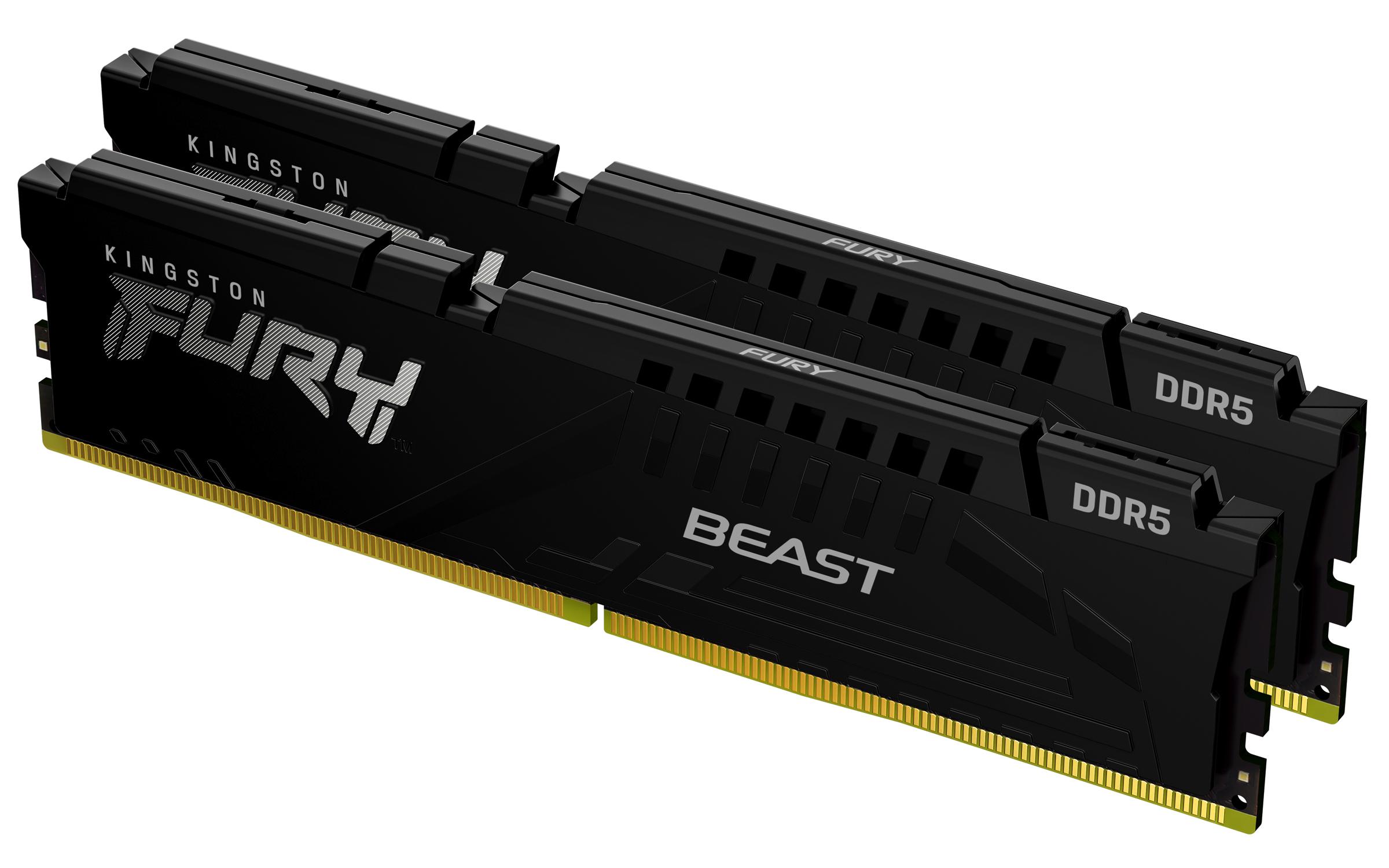 MEMOIRE DDR5 32Go/Kingston Fury Beast/2*16Go/6000MHz à 139.9