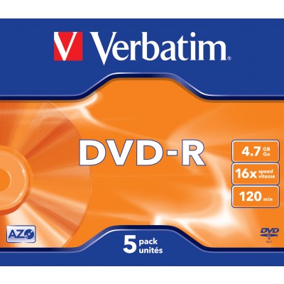 DVD-R Verbatim 4,7Go x5 Jewel Case