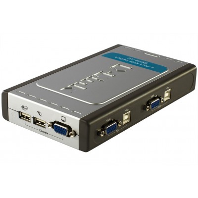 KVM D-Link 4-PORT USB KVM SWITCH CONSOLE USB+ CABLES INTEGR [3914594]