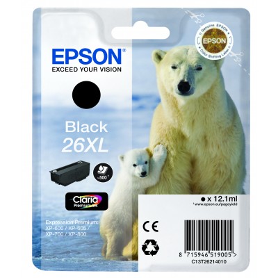 Epson C13T26214012 Ours Polaire 26XL - Noire
