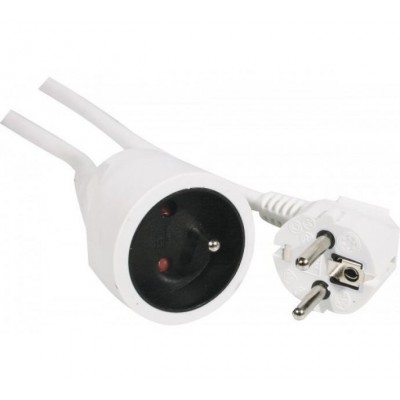 Rallonge électrique blanche sect 2p+t 1 5mm² 5 mètres [3922277]