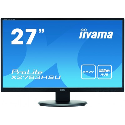 Ecran LED 27'' IIYAMA X2783HSU-B1 AMVA LED 1920X1080 4MS 3000:1 VGA DVI HDMI FHD HUB USB 