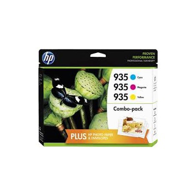 HP 935XL - Pack trois couleurs + Papiers photo