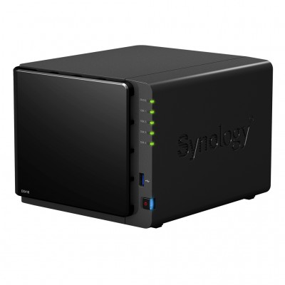 Synology DS416 Boîtier NAS pour 4 DD 3.5/2.5p 1.4GHz DCore 1Go 2LAN Gb USB3