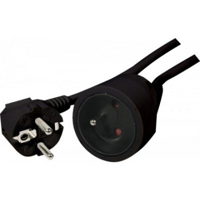 Rallonge électrique secteur standard noire - 3.00m [3928815]
