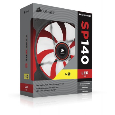 Corsair Air Series SP140 Red High Static Pressure - Twin Pack
