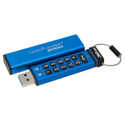 Clé USB Kingston 32GB Keypad USB3.0 DT2000 256bit AES Hard [3929218]