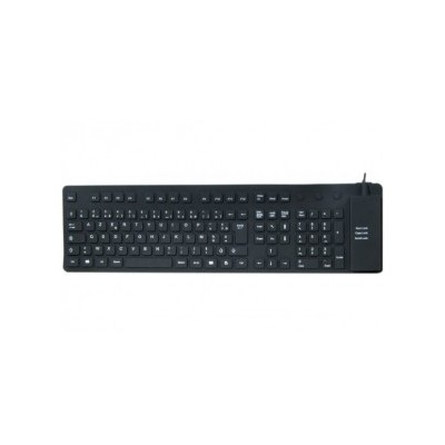 Clavier en silicone souple et étanche combo USB/PS2 noir