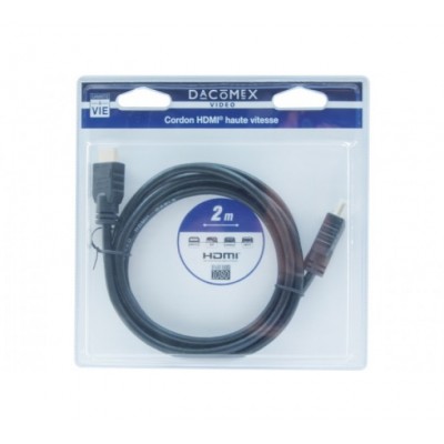 Cordon HDMI haute vitesse 2M Dacomex blister [3929835]