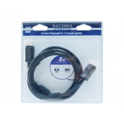 Cordon DisplayPort HQ 1.2 - 2m Dacomex blister [3929839]