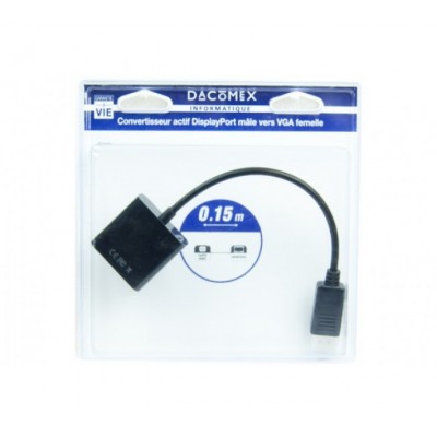 Adaptateur DisplayPort vers vga cordon 15CM Dacomex blister [3929840]