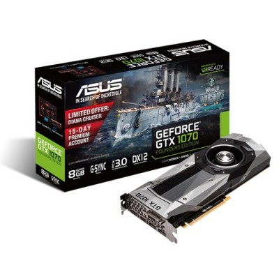 Asus GeForce GTX 1070 GTX1070-8G FOUNDERS EDITION 8GB GDDR5 1506MHZ DVI HDMI DPX3 