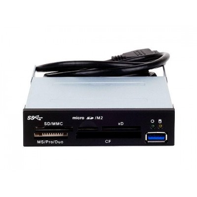 Lecteur de cartes Silverstone SST-FP37 USB 3.0 Card Reader 3,5 - Noir/Silver