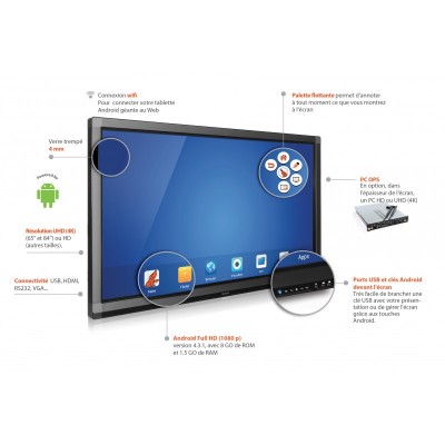 Ecran interactif tactile Android SpeechiTouch HD - 75"