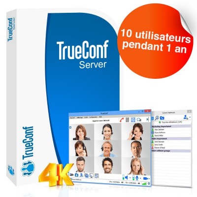 Logiciel de visioconférence TrueConf Server - 10 utilisateurs - 1 an