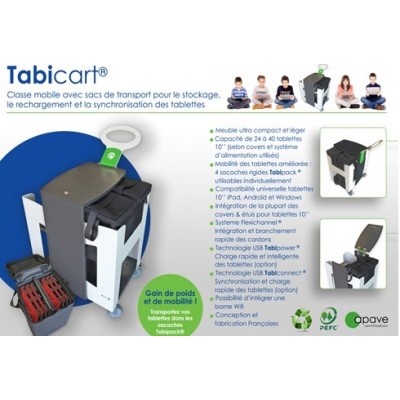 TABICART Chariot mobile compact avec sacoches de transport.