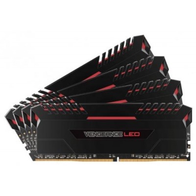 Corsair Vengeance LED Rouge DDR4 64Go (4x16) 2666MHz CL16