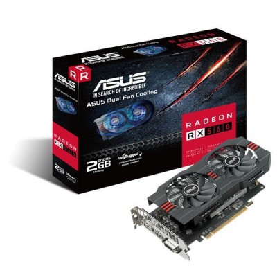 Asus Radeon RX560-O2G RX560 PCIE3 2GB GDDR5 1176MHZ DVI HDMI DP