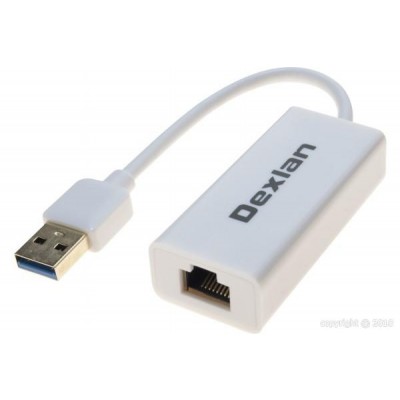 Adaptateur Dexlan USB 3.0 vers RJ45 10/100/1000 - Cordon blanc