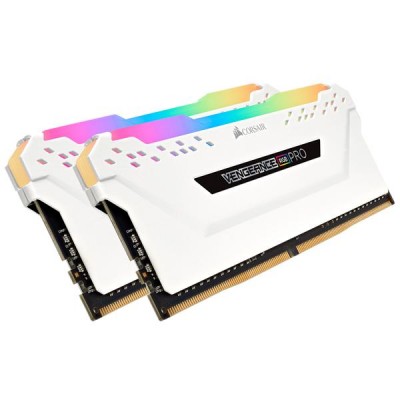 MEMOIRE DDR4 16Go/ Corsair Vengeance RGB Pro/2x8Go/3200MHz/CL16/Blanc