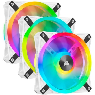 VENTILATEUR 120mm/Corsair iCUE QL120 RGB/Blanc/Pack de 3