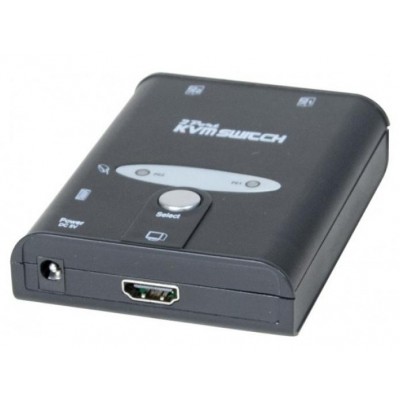 Mini switch KVM HDMI 4K /USB/Audio 2 ports avec cables 1,2m
