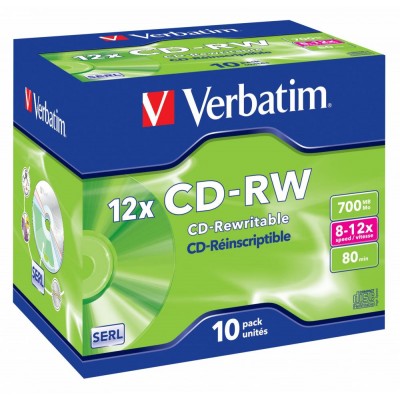 CD-RW Verbatim 700Mo Jewel de 10