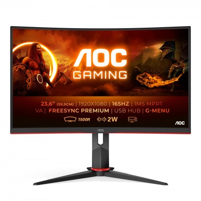 Ecran 23,6" AOC Gaming C24G2U - FHD Curved 165Hz 1ms 