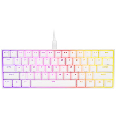 CLAVIER GAMING Filaire/Corsair K65 RGB Mini/Blanc/Cherry MX Red