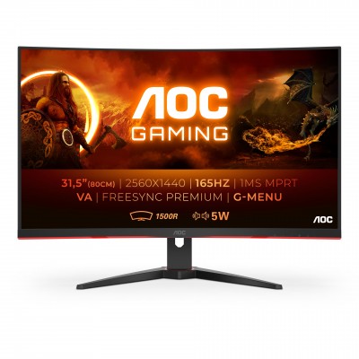 Ecran AOC CQ32G2SE 31.5" VA/WQHD/DP/HMDI/HP/165Hz