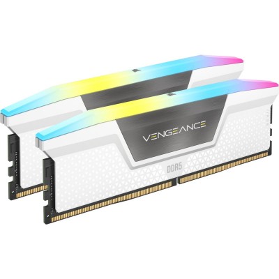 MEMOIRE DDR5 32Go/Corsair Vengeance RGB/2x16Gb/6000MHz/CL40/Blanc