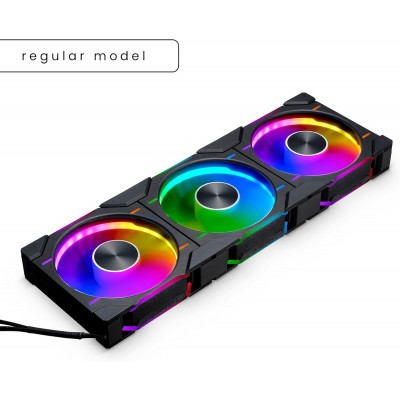 VENTILATEUR 120mm/ Phanteks D30 Regular Airflow RGB/ Pack de 3/ Noir